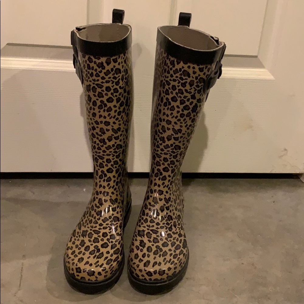 Cheetah Print Rain Boots